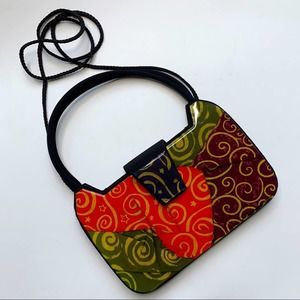 VINTAGE Angela Frascone Purse Resin Stars Colorblock Conertible Crossbody Bag